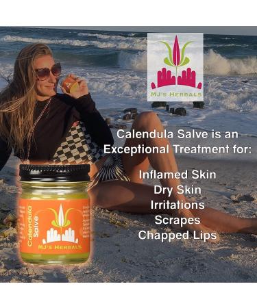 MJs Herbals Calendula Salve | Skin Soothing Eczema Cream 1 oz - Organic Calendula & Propolis Beeswax for Diaper Rash, Scar Treatment & Bug Bite Relief - Buy Online on SooperMarket.com