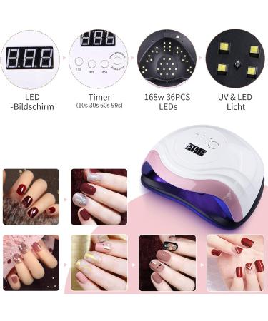Aokyom 168W Nail Dryer Lamp with Timer and Smart Sensor for Gel Nails - UV LED Professional Nail Lamp for Finger/Toenail - LCD Display - Compatible with All Gel Polish - Buy Online on SooperMarket.com