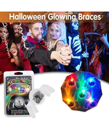LED Flashing Light Up Teeth Glow in The Dark Mouth LED Party Favor Multicolored LED Light Up Gadget for Halloween (White) - Buy Online on SooperMarket.com