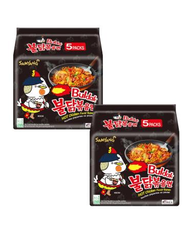 Samyang Buldak Ramen Korean Hot Spicy Chicken Stir-Fried Ramyun Noodles 140g Vmart (Pack of 10)