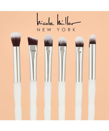 Nicole Miller New York 14pc Complete Makeup Brushes Collection with Zipper Bag Snow Pearl White Ideal Present or Any Occasions Great for Beginners to Professionals - Buy Online on SooperMarket.com
