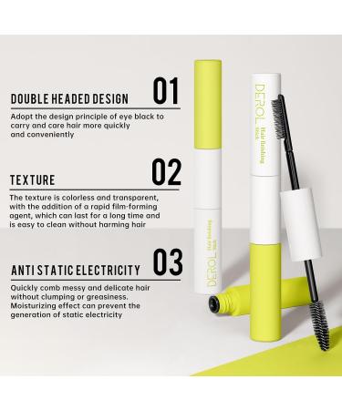 HOSAILY Double-ended Hair Finishing Stick Cream Small Broken Hair Finishing Naturally Refreshing Flyaway Moisturizing Hair Wax Stick Long Lasting Non-Greasy Hair Shaping Styling Gel Clear - Buy Online on SooperMarket.com