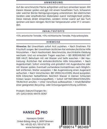 Buy Hanseatic Steel Cleaner 2 x 500 ml - Fragrance-Free Streak-Free Ideal for Kitchen & Grill - Ready to Use - Buy Online on SooperMarket.com