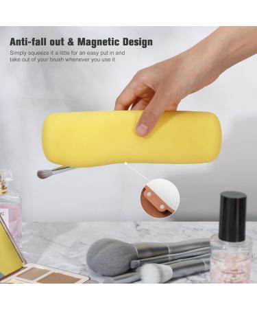Fnyes Travel Makeup Brush Holder L - Yellow | Stylish & Compact Organizer for On-the-Go Beauty | Shop Internationally! - Buy Online on SooperMarket.com