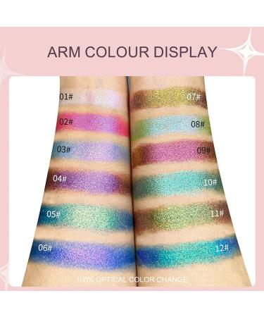 Holographic Glitter Eyeshadows Highly Colored Eye Shadow Multichrome Eyeshadows Makeup Cosmetics Eye Shadow Plate Multi-Dimensional Eye Makeup Eyeshadow for Women Girls 1pcs # 02 - Buy Online on SooperMarket.com