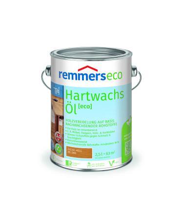Remmers Hartwachs oil eco oak light 2.5 liters for inside natural basis 3in1: stain oil and sealing in one slip-resistant vegan 2.50 l oak light