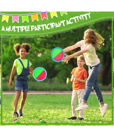 Vinsot Kids Toss and Catch Game Set - 40 Paddles, 20 Balls - Outdoor Beach Sports Game for Kids and Adults - Pink Green Blue - Buy Online on SooperMarket.com