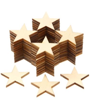 300 Pieces Wooden Stars Shape Unfinished Wood Stars Pieces Blank Wood Pieces Wooden Cutouts Ornaments for Craft Project and Christmas Party Wedding Decoration(1 Inch)