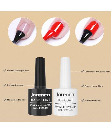 Clear Gel Nail Polish Top Coat Set - No Wipe Base & Top Coat Kit for Salon-Quality Manicures - 2 Pcs 8ml - Buy Online on SooperMarket.com