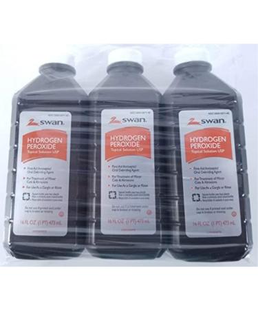 Hydrogen Peroxide Topical Solution USP 3%, 16 Ounce Bottles (3 Pack)