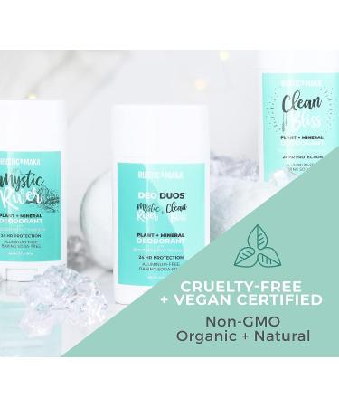 Rustic MAKA Natural Deodorant Duo - Mystic River & Clean Bliss | Aluminum-Free, Paraben-Free, Prebiotic | Vegan & Cruelty-Free - Buy Online on SooperMarket.com