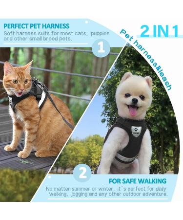Buy Supet Cat Dishes & Soft Cat Vest with Leash for Kittens & Chihuahua - L Size Black - International Shipping Available - Buy Online on SooperMarket.com