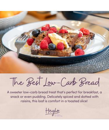 Heylo Low-Carb Cinnamon & Raisin Bread 2 pack (900g) | A Keto Game Changer | Keto Bread Loaf for Sandwiches Toast or Delicious Keto Snacks | Keto Low Carb Bread | Keto Food - Buy Online on SooperMarket.com
