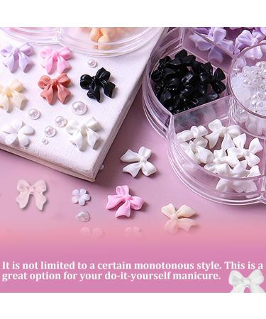 Nail Tips 1 Box Bow Nail Charms with 7 Grids Nail Art Charms Colorful Nail Charms and Gems Decorative Bow Charms Diverse Styles Bow Charms for Nails Art DIY Manicure Craft Decoration - Buy Online on SooperMarket.com