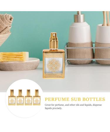 FRCOLOR 4PCS Refillable Travel Perfume Bottles - Mini 0.5oz Golden Perfume Spray for International Shipping - Buy Online on SooperMarket.com