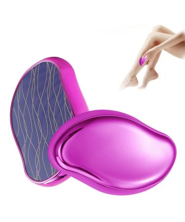Crystal Hair Eraser, Magic Hair Remover for Women and Men, Painless Exfoliation Hair Removal Tool, Quick and Easy Crystal Hair Remover for Back Legs Arms, Reusable and Washable - Purple