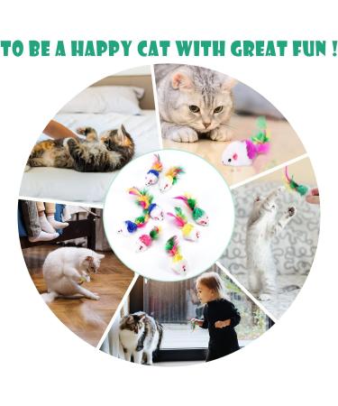 ueslwser 20 Pcs Mice & AnimalToys Colorful Feather Interactive Cat Interactive Mouse Catnip Toys Assorted Randomly Colors for Cats and Kitten Indoor Play Cat Mice Toys Pack Interactive Catch Play - Buy Online on SooperMarket.com