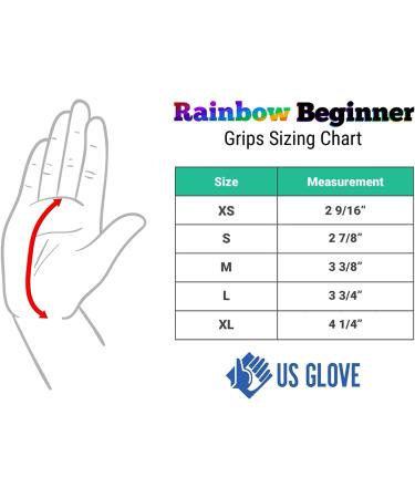 Rainbow Beginner Palm Grips - Gymnastics Hand Guard - USA Made Hot Pink Small - Buy Online on SooperMarket.com