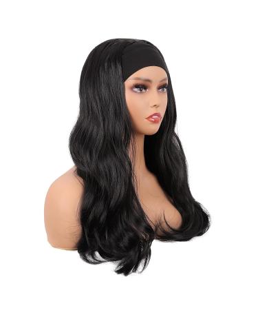 MapofBeauty 24 Synthetic Curly Hair Headband Wig - Long Heat Resistant Style (Black) - Buy Online on SooperMarket.com