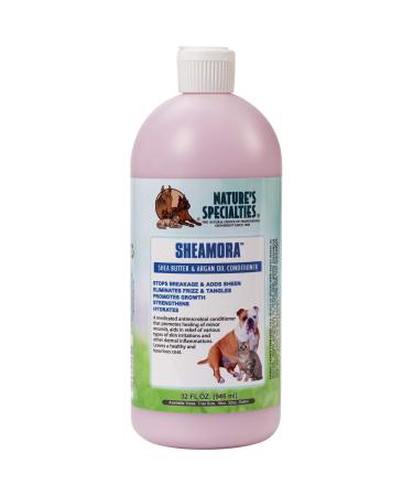 Nature's Specialties Sheamora Shea Butter & Argan Oil Conditioner for Dogs Cats, Non-Toxic Biodegradeable, 32oz
