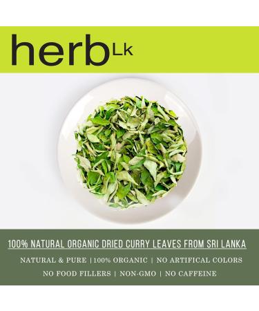 HerbLk Dried Curry Leaves (0.5 Oz / 15g) Naturally Grown 300+ Leaves Ceylon Spices Food Organic Dried Kari Patta Aromatic Flavors USDA Non-GMO No Additives No Gluten Vegan From Sri Lanka - Buy Online on SooperMarket.com