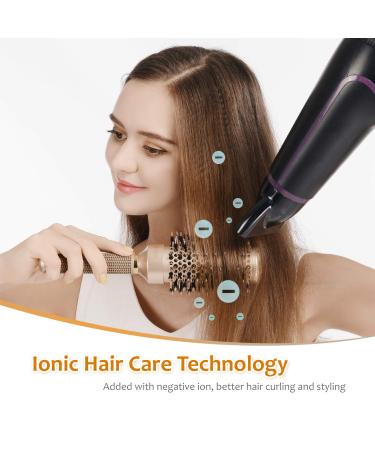 Premium 2-Pack Round Hair Brushes for Blow-Drying | Professional Wild Boar Bristle Round Brushes - 53 & 43mm for Curls & Smoothing | SNDYI - Buy Online on SooperMarket.com
