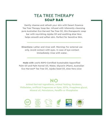 Desert Essence Tea Tree Cleansing Bar - 5 oz Natural Skin Care - Buy Online on SooperMarket.com