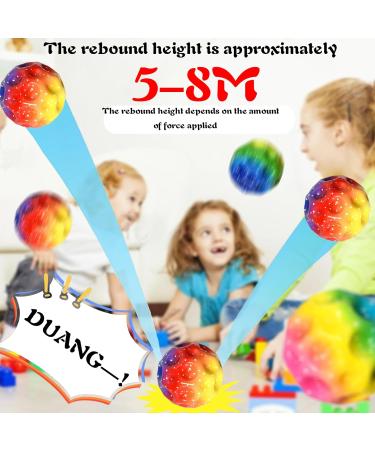 Astro Jump Ball - 3 Multicolored Galaxy Space Moon Balls | 7cm Spruinge Rubber for Kids | Fun Outdoor Stress Relief Toys - Buy Online on SooperMarket.com