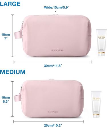 BAGSMART Women's Large Pink Travel Toiletry Bag Organizer - Water-Resistant Dopp Kit for Makeups & Toiletries - Buy Online on SooperMarket.com