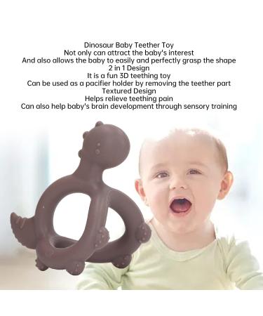 Baby Toddler Teethers Silicone Dinosaur Shape Teething Chew Toy for Newborn (Light Gray) - Buy Online on SooperMarket.com