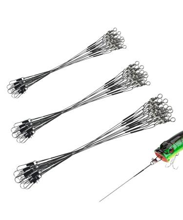 Fishing steel leader steel front fan stainless steel fishing line fishing compartment cable 30 pieces of anti-bite fishery wire for predatory hidden mainsters 15 20 25cm anti-bite stainless steel device with vertebrae