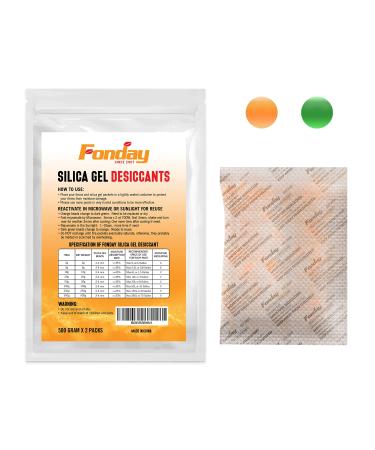 500g x 2 pieces Recharging silicail drying agent packages FONDAY Food quality Rapidly reactivate dryer bag moisture display orange up to green 500gram 2 packs 2