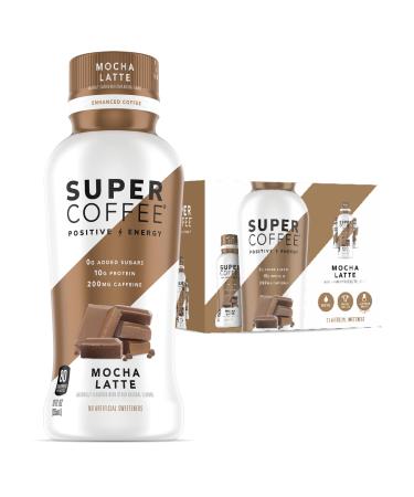 Super Coffee, Iced Keto Coffee (0g Added Sugar, 10g Protein, 80 Calories) Mocha Latte 12 Fl Oz, 12 Pack | Iced Coffee, Protein Coffee, Coffee Drinks, Smart Coffee - SoyFree GlutenFree Mocha 12 Fl Oz (Pack of 12)