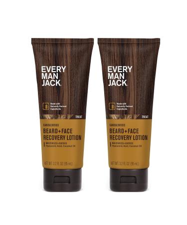 Every Man Jack Recovery Beard + Face Lotion with Warm Sandalwood Scent - 3.2 oz Twin Pack - Buy Online on SooperMarket.com