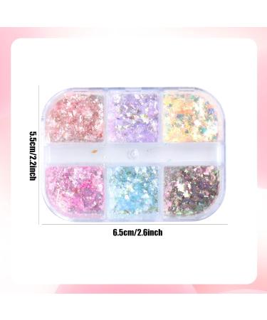 Holographic Mermaid Nail Art Glitter Sequins - 50g Irregular Aurora Opal Flakes for Nail Decoration - Buy Online on SooperMarket.com