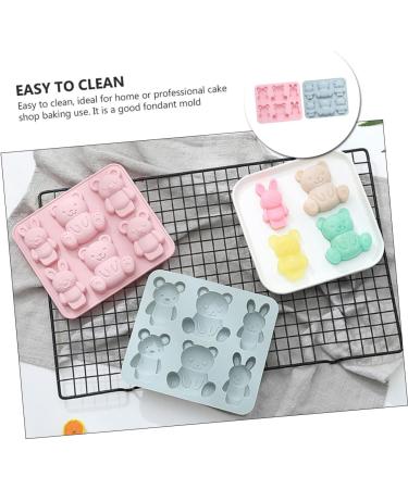 Zerodeko 2pcs Cake Mold Keychain Silicone Molds Ice Cube Candy Muffin Top Pans for Baking Resin Molds Silicone Molds for Candles Candle Molds Rabbits Bunny Chocolate Mold Cartoon Silica Gel 15.9X14.1CM - Buy Online on SooperMarket.com