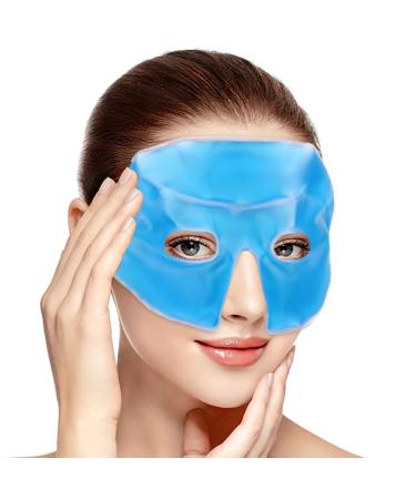 ICEHOF Eye mask cooling - pleasant upper material with storage bag - cooling glasses with high -quality gel - effectively forehead to cheek - migraine eye cooling mask face migraine glasses