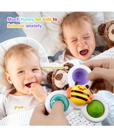 AIUOKYA 6 PCS Suction Cup Spinner Toys | Simple Dimple Suction Toy for Kids | Silicone Bubbles | Bath & Window Play | Baby Toys 1+ Years - Buy Online on SooperMarket.com