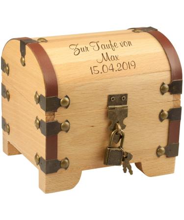 Personalized treasure chest with engraving as a baptismal gift |Packaging money gift baptism for girls boys |Special gifts for baptism with personalization