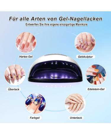 LKE 220W UV Nail Lamp - Gel Nails UV Lamp with Improved Charging 4 Timers LCD Display Infrared Sensor Removable Base & Handle - Best for Manicures - Buy Online on SooperMarket.com