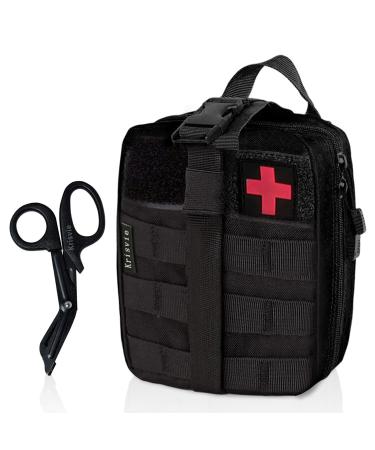 Crisis first aid bag empty molle tactical edc ifak pouch suitable for outdoor first aid belt bag camping gadgets set epa application pocket travel pharmacy motorcycle black