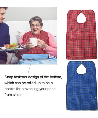 Adult Bibs 2 Pack Waterproof Apron Set for Men Women for Eating with Adjustable Strap Washable Reusable Large Terry Cloth for Elderly Seniors and Disabled Extra Long Clothing Protector - Buy Online on SooperMarket.com