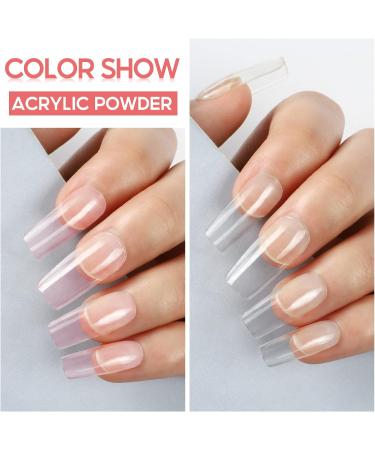 PEACECOLOR Acrylic Nail Kit 8G 2PC Clear Pink Acrylic Powder Set Acrylic System for Beginners DIY Nail Art Nails Extension No Nail Lamp Needed Professional Multicolor for Home DIY Nail Art color 166 - Buy Online on SooperMarket.com