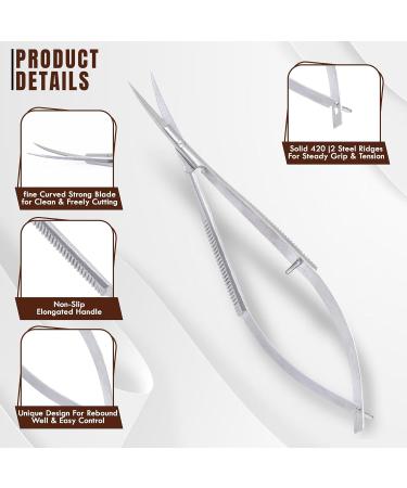 HARAMS Cuticle Spring Scissors Extra Fine Professional Precision Stainless Steel Nose Ear Facial Hair Thread Embroidery Trimming Scissors Stratum Corneum Scissors for Eyebrows Eyelashes Dry Skin - Buy Online on SooperMarket.com