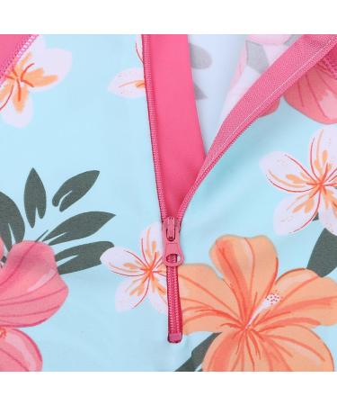 HUAANIUE Baby Girls Short Sleeve One Piece Swimsuit | UPF 50+ Sun Protection | Cyanflower Swimwear | 2-3 Years - Buy Online on SooperMarket.com
