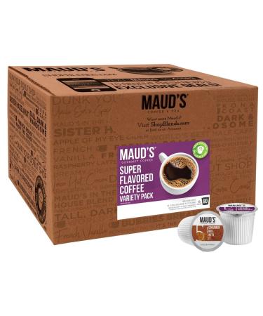 80ct Maud's Super Flavored Coffee Pods Variety Pack - 100% Arabica, 16 Flavors, Solar Energy Produced, Recyclable - KCup Compatible - California Roasted - 80 Count - Buy Online on SooperMarket.com