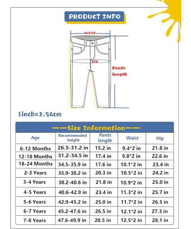 KIDSCOOL SPACE Baby Girl Boy Slim Jeans | Elastic Band Ripped Denim Pants 6-12 Months Blue-2047 - Buy Online on SooperMarket.com