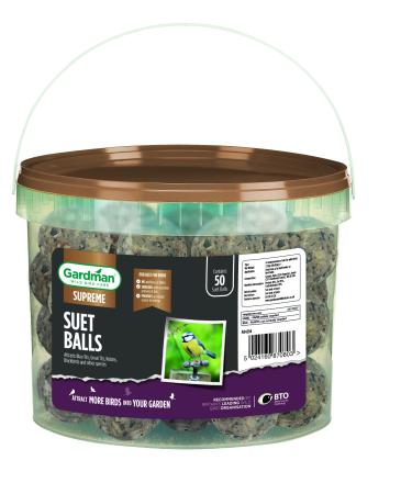 Gardman A04294 Energy Suet Fat Balls 50 Tub Bird Food Natural 27 x 27 x 21 cm