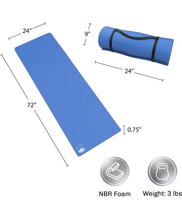Extra Thick Foam Sleep Pad for Camping, Cots, Tents, Sleeping Bags - Blue (1 Pack) - Buy Online on SooperMarket.com