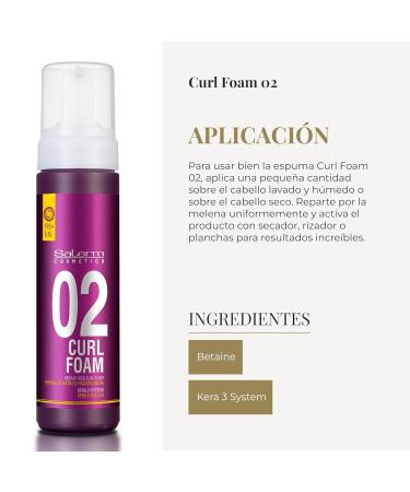 SALERM - Curly Hair Foam - Pro Line Curl Foam 02-200 ml - Creates Defined Natural and Flexible Curls - with 3 Types of Keratin - Repairs and Hydrates Hair - with UV Sun Filter - Buy Online on SooperMarket.com